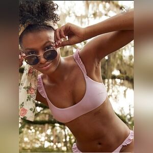 Aerie NWT  Ruffle Scoop Bikini Top (M) & Floral Ruffle Bikini Bottom (XS)